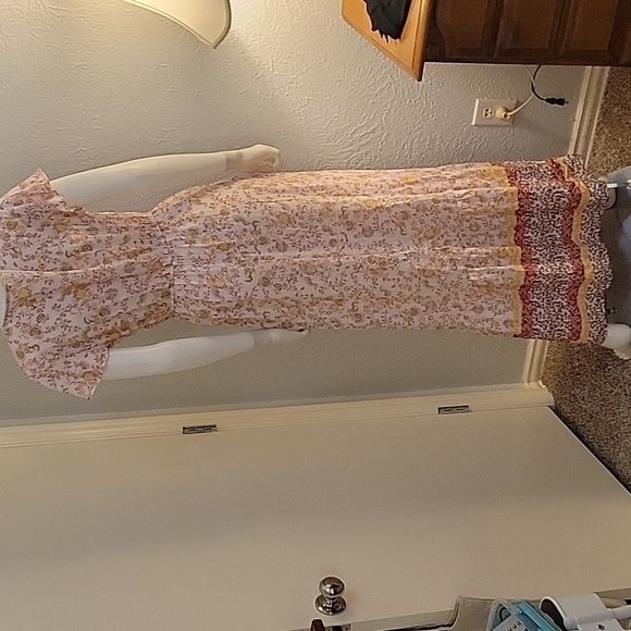 BEBOP 1990s Floral Faux Wrap Surplice Festival Maxi Dress Medium - Picture 7 of 13